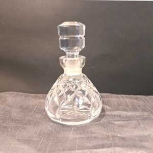 Vintage Crystal Cut Glass Perfume Bottle Atomizer Stopper Decanter Vanity Decor
